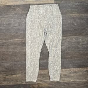 RBX tan and white reptile snake print legging size large L B99